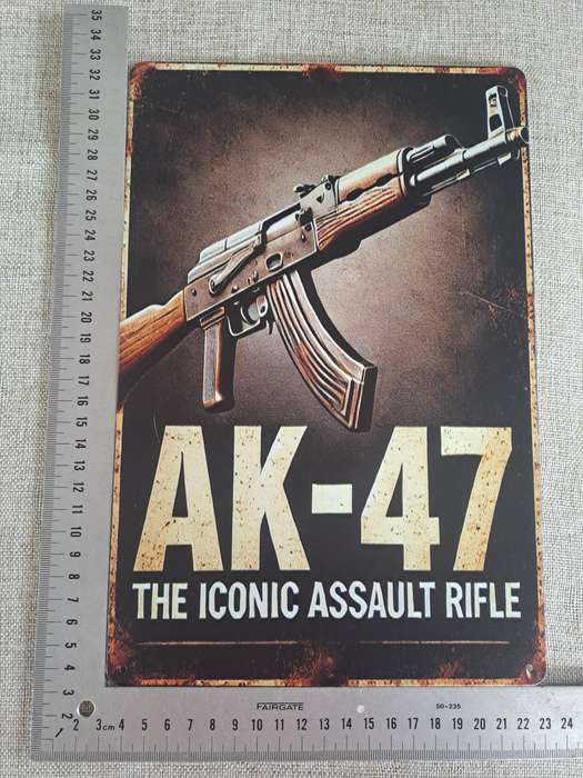 AK-47 The Iconic Assault Rifle - Advertising Tin Plate Sign