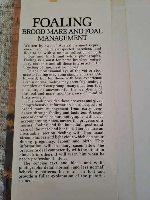 Foaling - Brood Mare and Foal Management