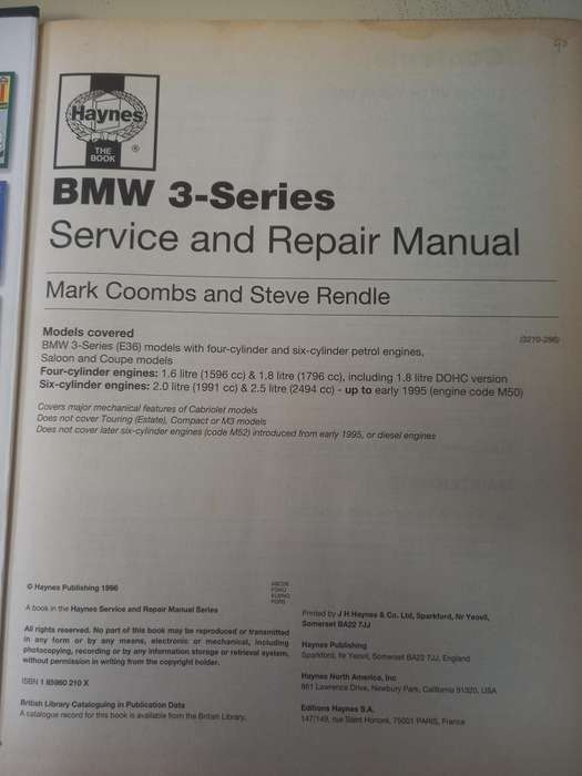 BMW - 3 - series - Haynes Service and Repair Manual 3210