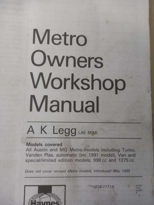 Austin MG and Vanden Plas Metro - Haynes - Owners Workshop Manual