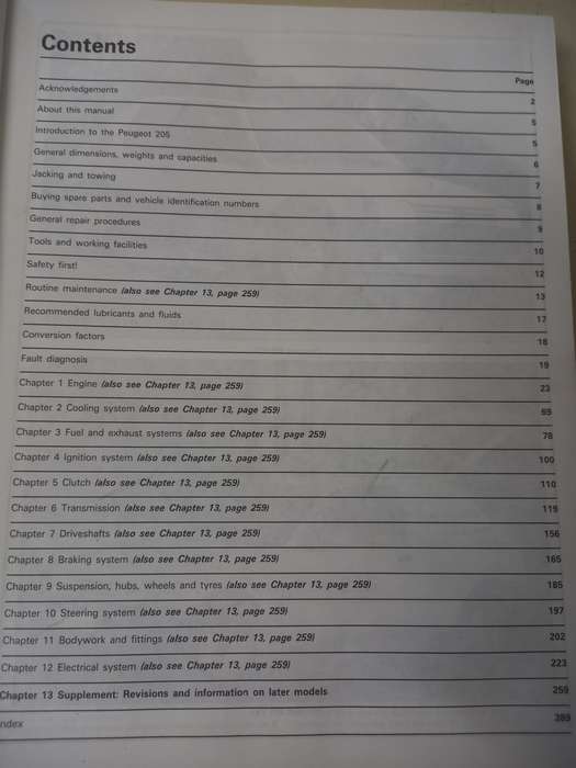 Peugeot 205 - petrol - Haynes - Owners Workshop Manual