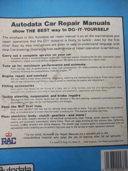 Alpine / Solara - Talbot - 1975-1986 - Autodata - Car Repair Manual