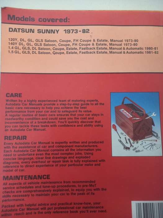 Datsun Sunny - Autodata - Car Repair Manual