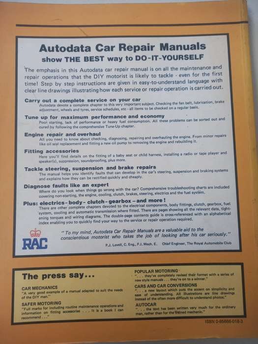 Chrysler / Talbot Avenger from 1970 - Autodata - Car Repair Manual