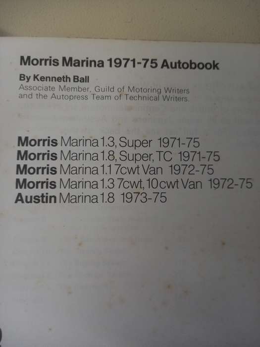 Morris Austin Marina - Autobooks 850 - Owners Workshop Manual