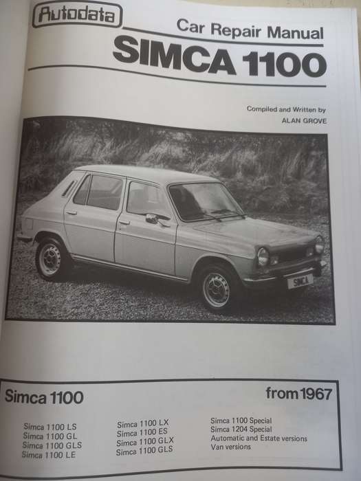 Simca 1100 from 1970 - Autodata - Car Repair Manual