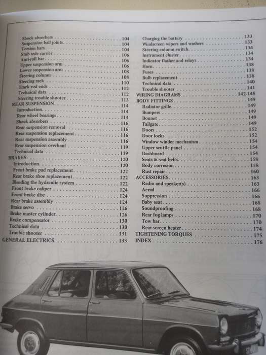 Simca 1100 from 1970 - Autodata - Car Repair Manual