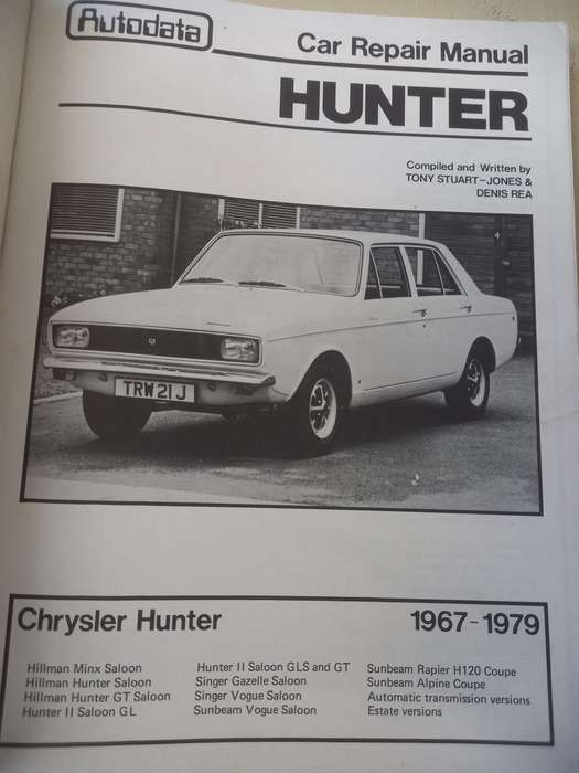 Chrysler Hunter 1967 - 1979  Autodata - Car Repair manual -