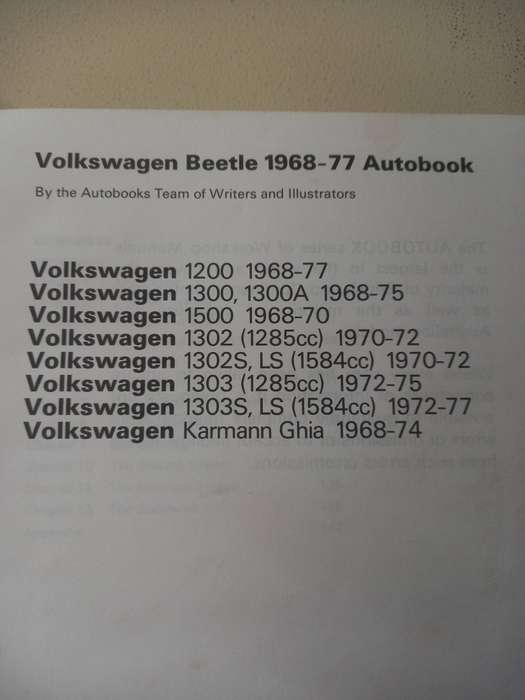 Beetle - Owners Workshop Manual - Autobook 760 - 1968 - 77