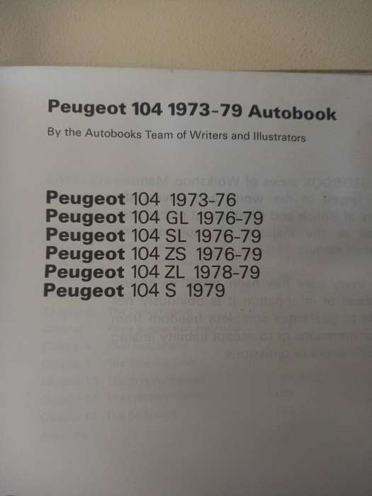 Peugeot 104 - 1973 - 79 - OWN 809 - Owners Workshop Manual - Autobooks