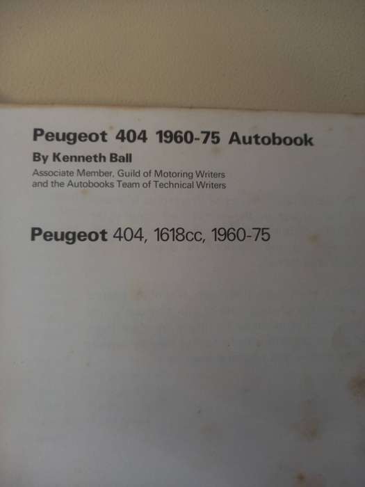 Peugeot 404 - 1960-75 - OWM 995 - Owners Workshop Manual - Autobooks