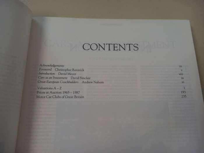 THE DALTON WATSON COLLECTORS' AND INVESTORS' CAR VALUE GUIDE 1989