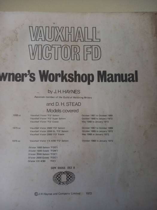 Vauxhall Victor FD - Haynes - Owners Workshop Manual