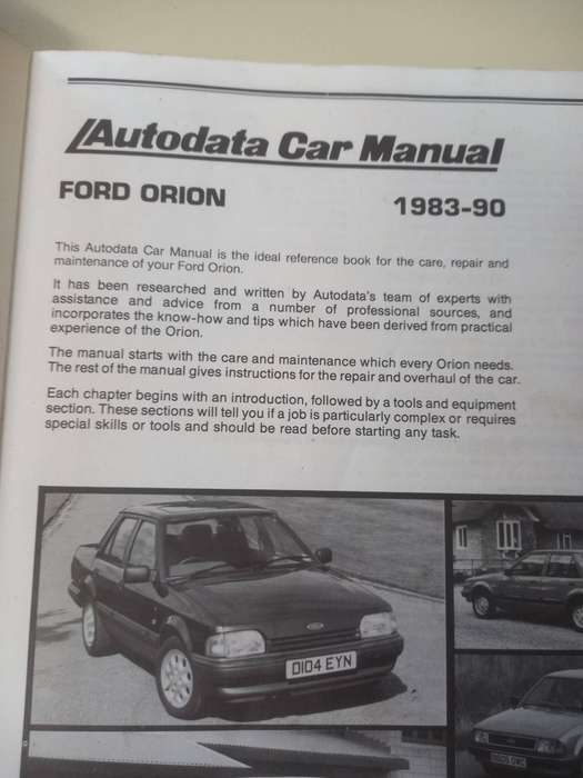 Ford Orion - Autodata - Autodata Care and Repair Manual