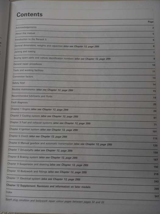 Renault 5 (petrol) 1985 - 92 - Haynes - Owners Workshop Manual