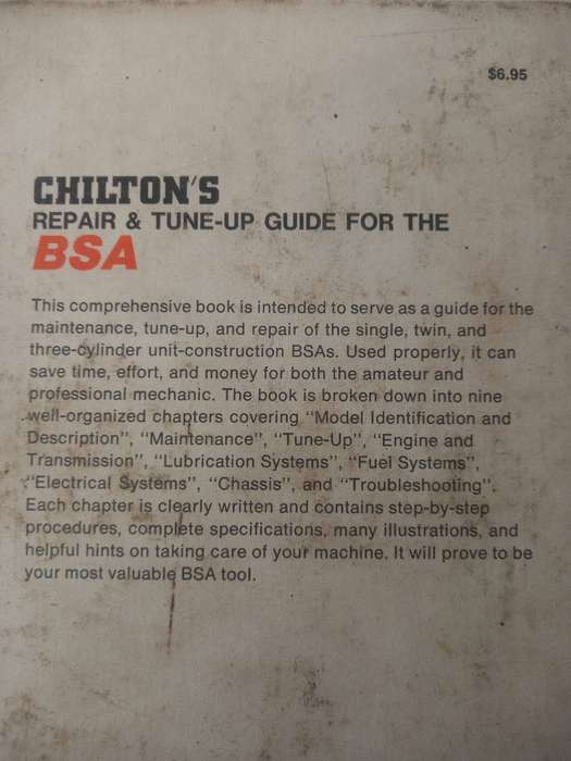 BSA Repair and Tune-up Guide - Chilton's