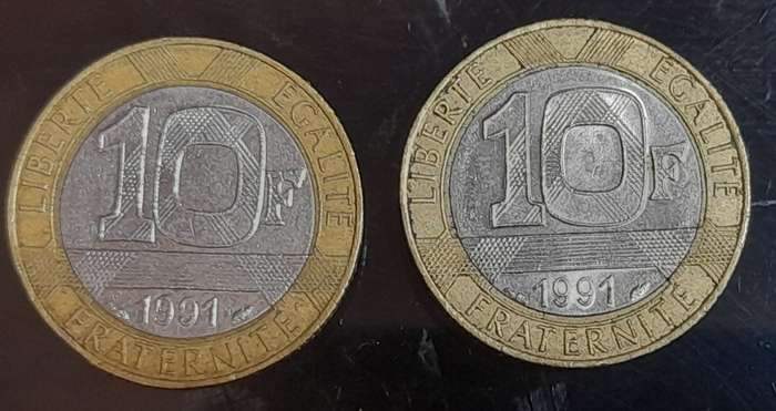 France coin x2 of 1991