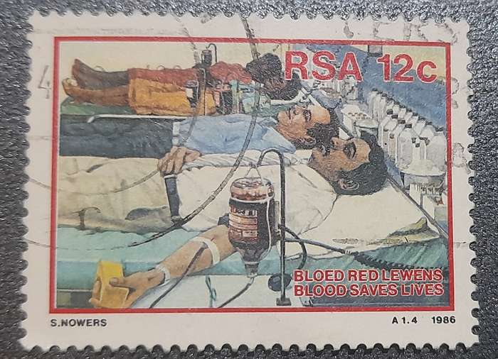 South Africa  Blood save lives 1986 Stamp 12c