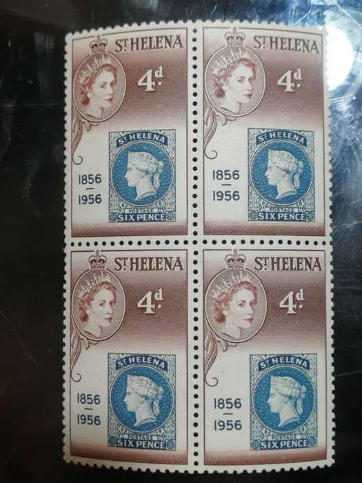 ST HELENA  exelent 3blocks 1956 QE  Complete set in Blocks of 4
