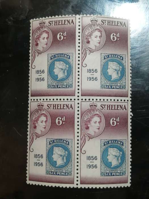ST HELENA  exelent 3blocks 1956 QE  Complete set in Blocks of 4