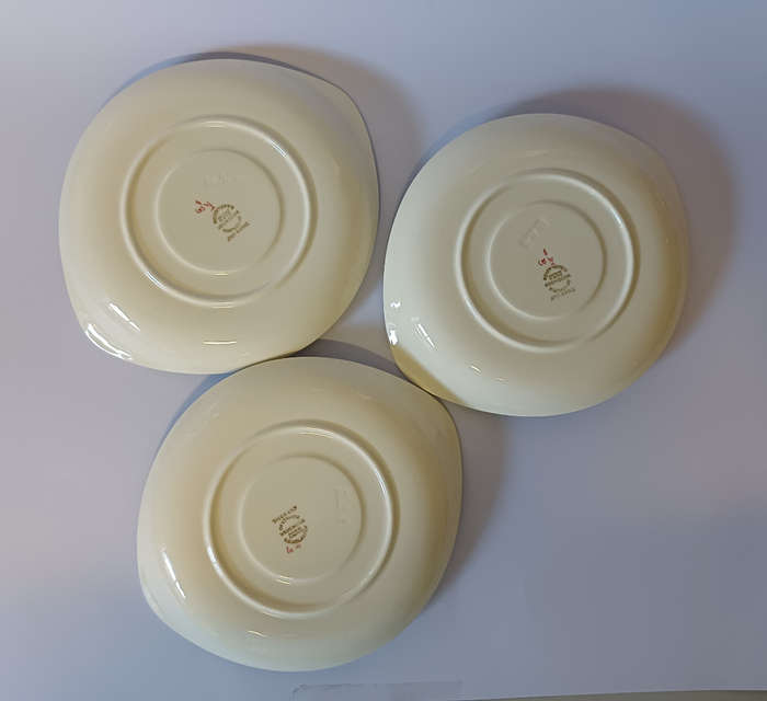 Vintage Wedgwood Tiger Lily soup cups with matching saucers (set of 3)