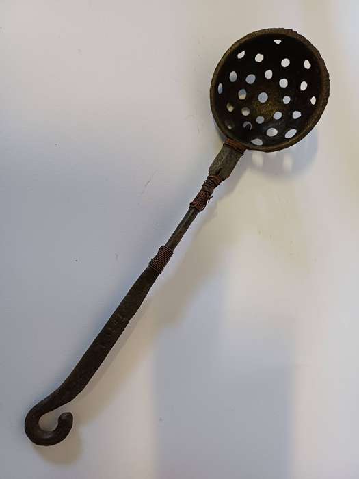 3 Vintage Cast iron hanging utencils