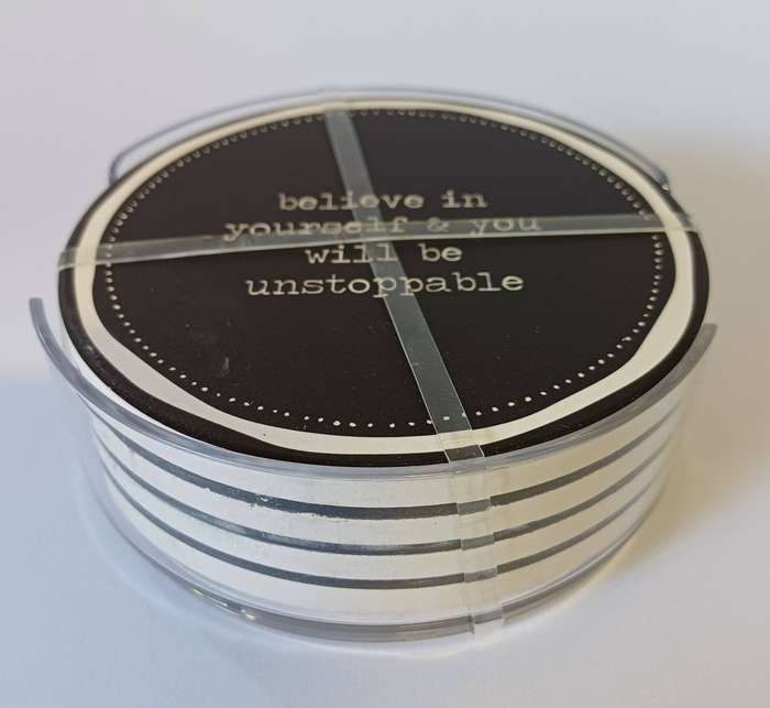 Danny Home Absorbent Coasters - Set of 4 with Motivational Quotes