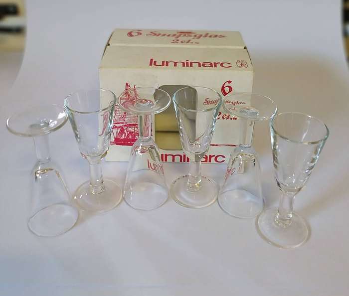 Vintage Luminarc Snapsglas (Schnapps Glasses) - Set of 6 in Original Box