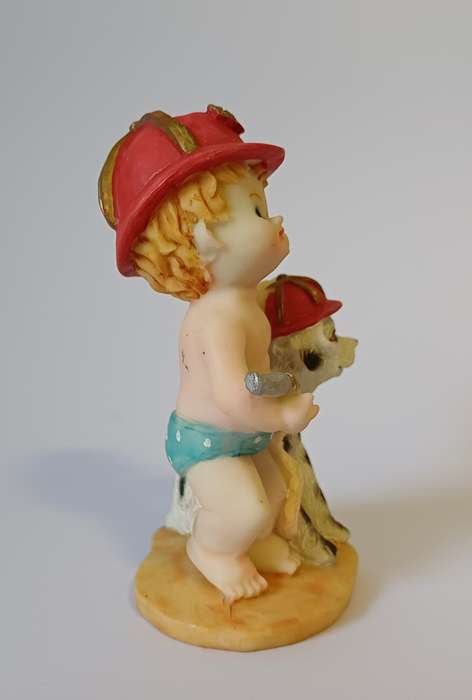 Montefiori Babies Figurine - Firefighter Baby with Dalmatian Dog