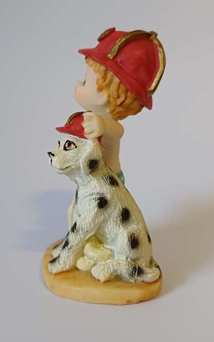 Montefiori Babies Figurine - Firefighter Baby with Dalmatian Dog