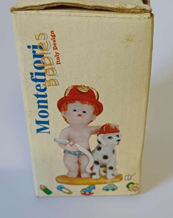 Montefiori Babies Figurine - Firefighter Baby with Dalmatian Dog