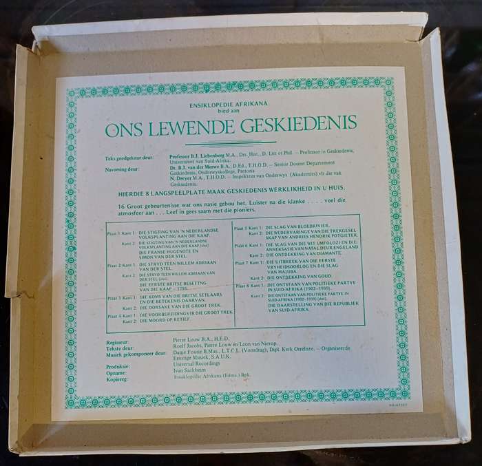 "Ons Lewende Geskiedenis" Vinyl LP Box Set - Rare South African History Collection