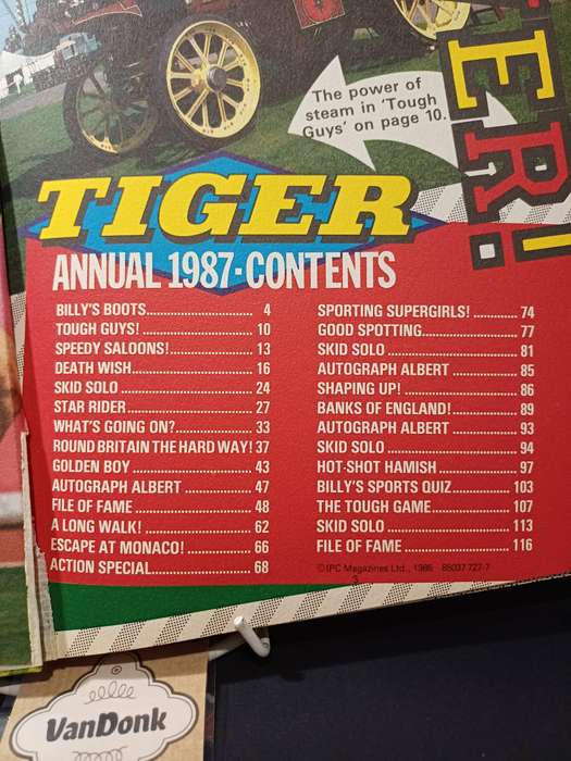 Tiger Annual 1987 - Vintage British Comic Book in Very Good Condition