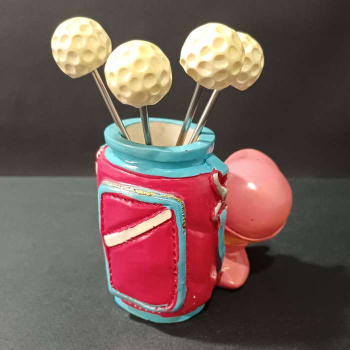 Vintage Tweety Bird Golf-themed Cocktail Fork Holder with Forks