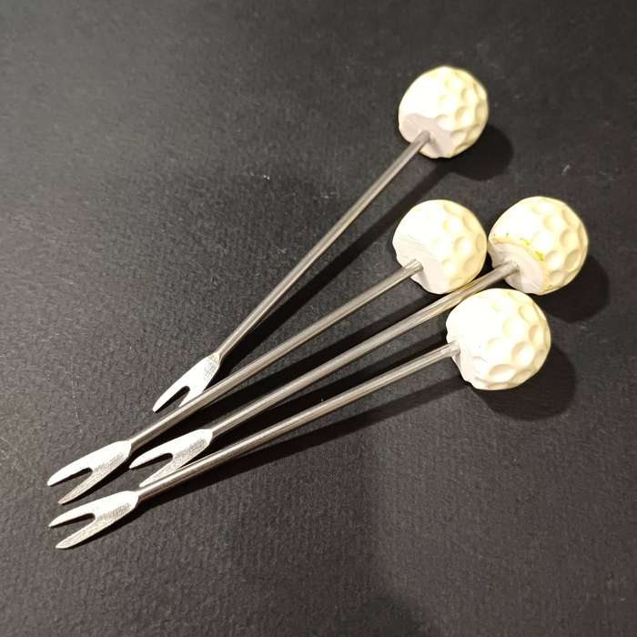 Vintage Tweety Bird Golf-themed Cocktail Fork Holder with Forks