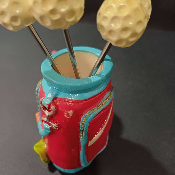 Vintage Tweety Bird Golf-themed Cocktail Fork Holder with Forks
