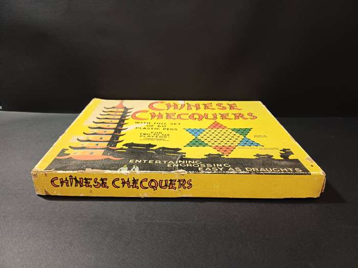 Vintage 1950s J. W. Spear & Sons "Chinese Chequers" Board Game (Complete) AKA Chinese Checkers