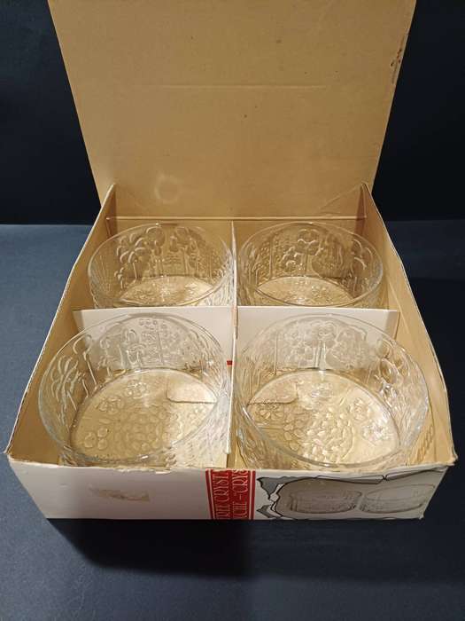 Vintage Italglass Mouth-Blown Crystal Bowls (Set of 4) in Original Box