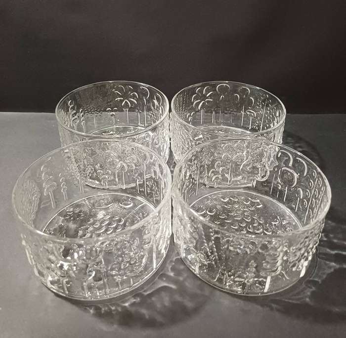 Vintage Italglass Mouth-Blown Crystal Bowls (Set of 4) in Original Box