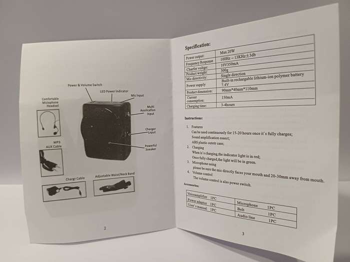Portable Mini PA System (Model KG-006) with Microphone and MP3 Line-In