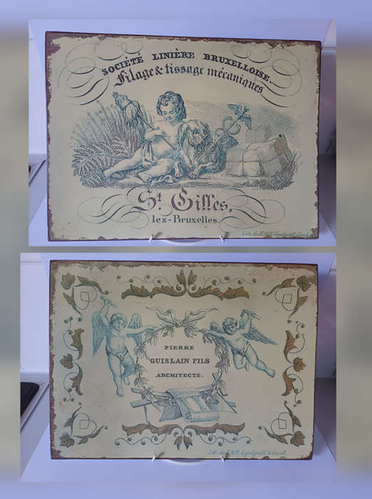Vintage-Style French/Belgian Reproduction Metal Plaques (Pair) - Industrial Decor