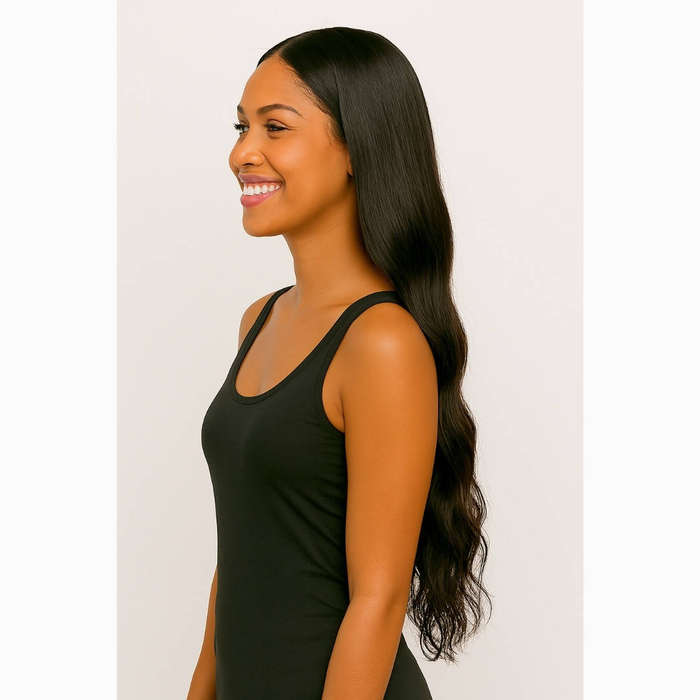 Romantic long wavy hair - Premium Double Drawn Human Hair Wig 22" Full Lace