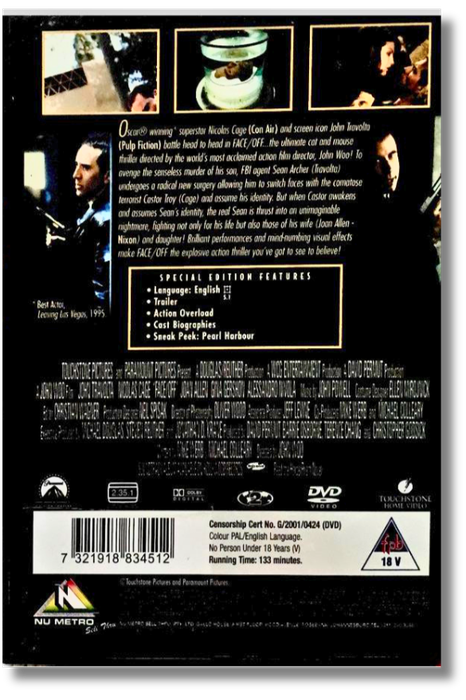 Face/Off DVD (John Travolta, Nicolas Cage)