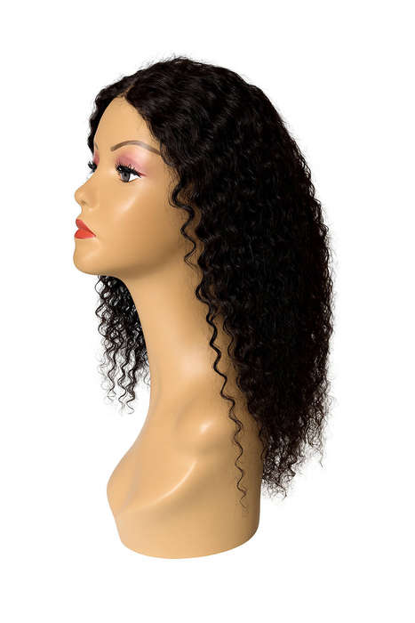Premium Double Drawn Human Hair Wig - Black 18" full Lace