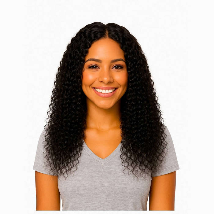 Premium Double Drawn Human Hair Wig - Black 18" full Lace