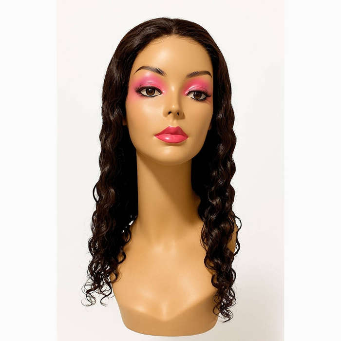 Romantic long wavy hair - Premium Double Drawn Human Hair Wig 18" Full Lace