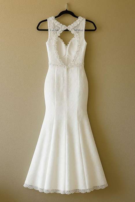Stunning Lace Mermaid Dress  Custom-Made, Backless, Ideal for Wedding or Gala Dinner