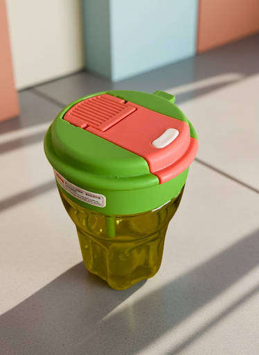 Plastic Straw Water/Coffee Cup  500ml