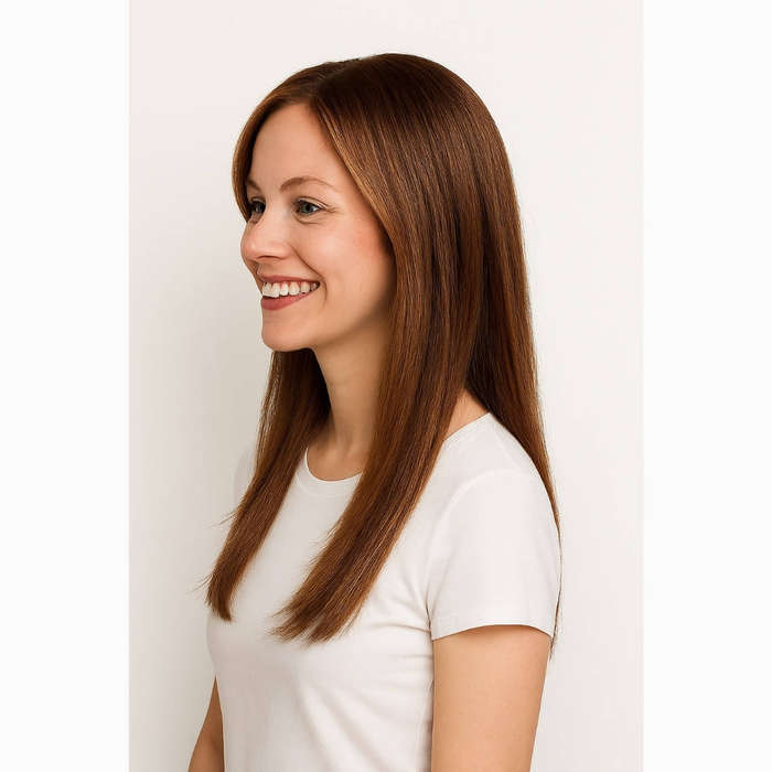 Premium Double Drawn Human Hair Wig - Honey Brown 18" 13x4 Lace Front