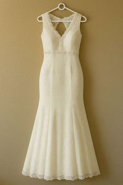 Stunning Lace Mermaid Dress  Custom-Made, Backless, Ideal for Wedding or Gala Dinner